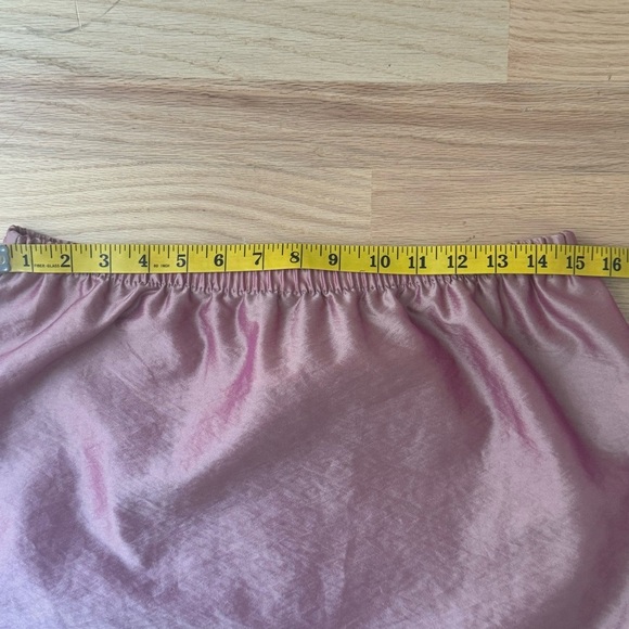 LILITH France Midi Skirt Iridescent Shimmer Rose Pink Pleated A-Line Size Large - Picture 12 of 16